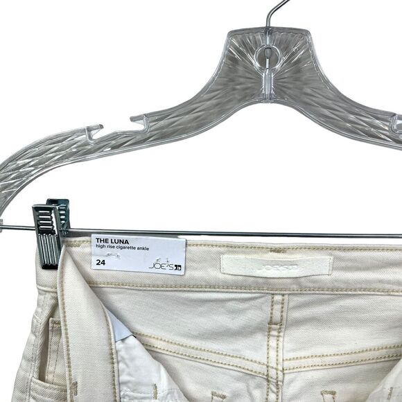 Joe's Jeans Womens The Luna Cigarette Ankle Stretch Hi Rise Pockets Cream Sz 24 - Picture 4 of 7